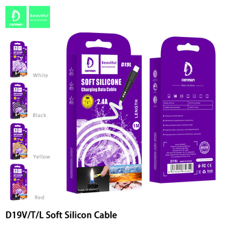 USB кабель Lightning Denmen D19L Soft Silicone (1м/2.4A)