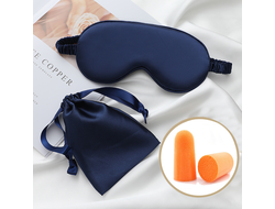 Подарочный набор с маской для сна (Синий атлас)