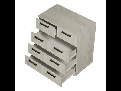 Комод Стандарт-5 NEW Дуб крафт белый, Ш800хГ460хВ829