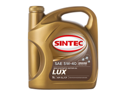 Масло SINTEC Люкс SAE 5W-40 API SL/CF канистра 5л/Motor oil 5l can