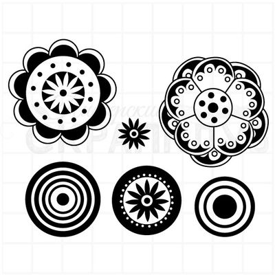 Штамп для скрапбукинга фоновые круговые цветы