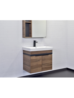 Тумба-умывальник "Соло-70" дуб темно-коричневый с раковиной Адриана 70