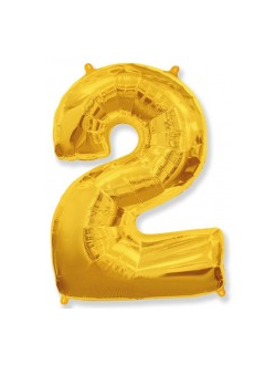 Шар фольга, размер макси, цифра два.