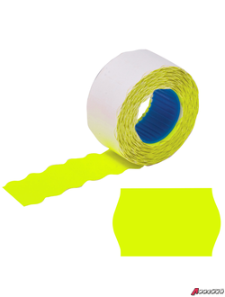 Этикет-лента 26×12 мм, волна, желтая, комплект 5 рулонов по 800 шт., BRAUBERG. 123577