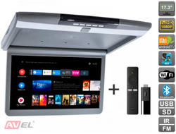 Потолочный монитор на Android AVS1717MPP (серый) + Xiaomi Mi TV Stick + AV1252DC