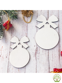 Шар с бантом 10х6 см/ХДФ 3 мм