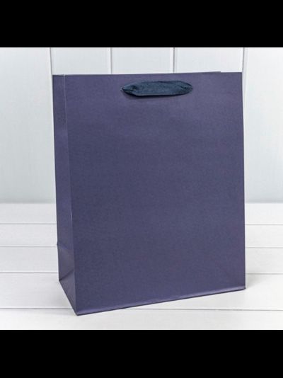 Крафт пакет плотный с веревочной ручкой (синий), 180*100*230мм