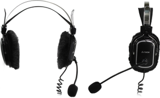 Наушники с микрофоном (гарнитура) A4Tech HS-60 (черные)