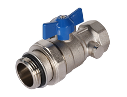 Комплект ROMMER прямых шаровых кранов с термометрами 1"