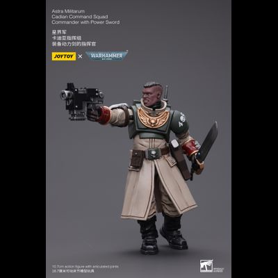 Командир Кадианской Гвардии (Warhammer 40k) - КОЛЛЕКЦИОННАЯ ФИГУРКА 1/18 Astra Militarum Cadian Command Squad Commander with Power Sword (JT7905) - JOYTOY