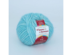 Пряжа для вязания  Фиджи Троицкой фабрики 20% мериносовая шерсть, 60% хлопок, 20% акрил моточки по 50 грамм длина нити 95 метров цвет голубой 222