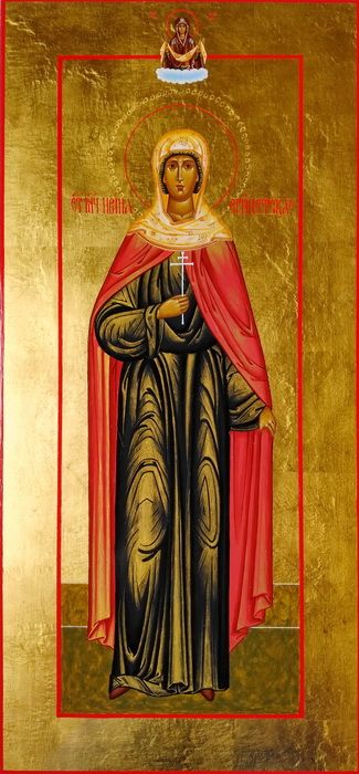 Анна Готфская, святая мученица. Рукописная мерная икона.