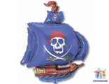 Шар фольга Корабль Пиратский  ( шар + гелий + лента)
