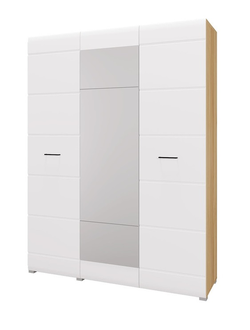 Ненси шкаф 3-х створчатый Дуб Крафт Золотой/Белый глянец