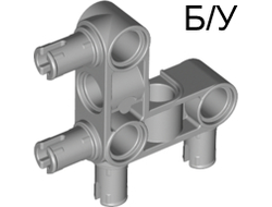 ! Б/У - Technic, Pin Connector Perpendicular 3 x 3 Bent with 4 Pins, Light Bluish Gray (55615 / 4296059 / 6313453) - Б/У