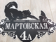 адресная табличка с кошкой