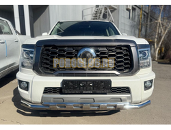 Защита переднего бампера двойная с перемычками Папа Тюнинг d60/42 для Great Wall Poer KingKong 2023-