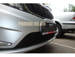 Защита радиатора KIA RIO 2011-2014 (Комфорт, Люкс, Престиж) black верх