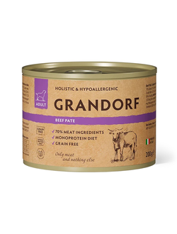 Grandorf (Грандорф) влажный корм (консерва) для собак паштет из говядины, 200 г
