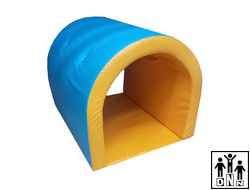 Мягкий модульный Туннель с донышком голубой / желтый