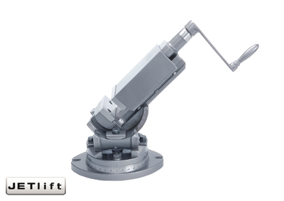 Тиски станочные прецизионные трехосевые JETlift 50x50 мм для точной обработки с поворотом 360°