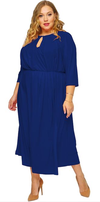 Женская одежда - Вечернее, нарядное платье Арт. 1823502 (Цвет темно-синий) Размеры 52-68