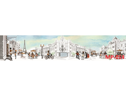 MP-014 РЕТРО ПАРИЖ Глянцевая стеновая панель ALBICO   2800*610*6мм. *