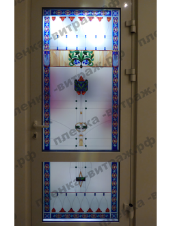 Витражная пленка, витражная пленка самоклеющаяся, пленочный витраж с классическим рисунком