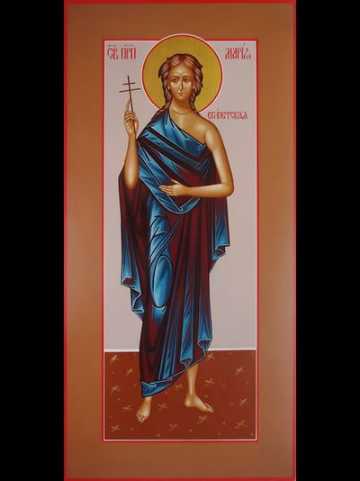 Мария Египетская, Святая Преподобная. Рукописная мерная икона.