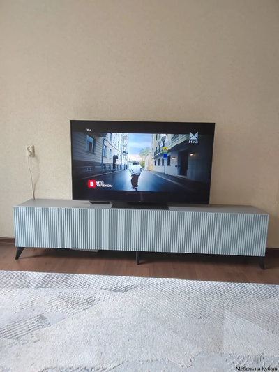 Сканди тумба под ТВ Серый Шифер/Грин Грей Софт