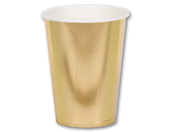 Стакан фольгирован золотой 210мл 6шт/уп