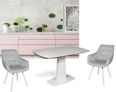 Colombo матовый белый/керамика белая 120(+30+30)х85