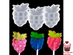 Силиконовая форма для леденцов Ягодки, 3 яч.