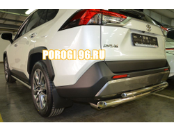 Защита заднего бампера двойная d60/42 для Toyota RAV4 (2019-...)