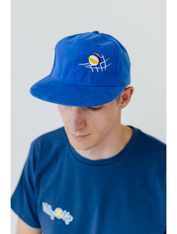 Кепка с прямым козырьком синяя (мяч пляжный)
