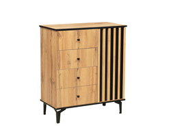 Гостиная ЛИБЕРТИ - Комод 51.05 (опора 150мм) Дуб Вотан/Черный