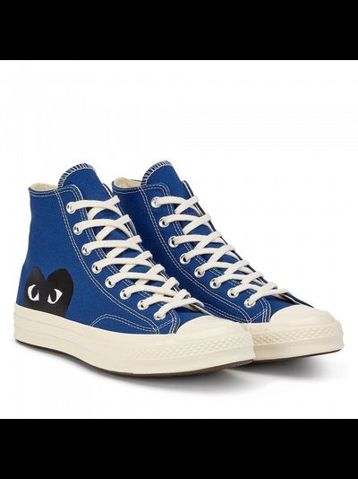 Converse Comme Des Garçons  с черным сердечком синие высокие