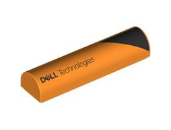 Slope, Curved 1 x 4 x 2/3 Double with Black Triangle and 'DELL Technologies' Pattern Model Right Side, Orange (79756pb02R 6542891)