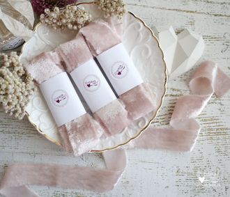 Бархатная лента PINK DOVE VELVET 2,5 СМ * 140 СМ