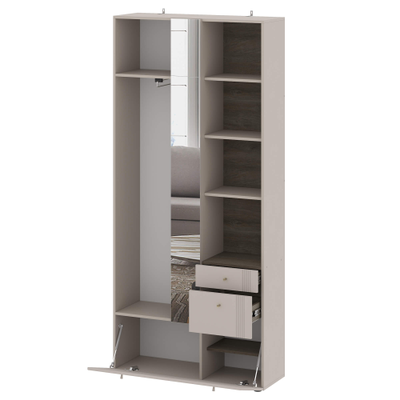 Одетта Вешалка с зеркалом (ВШ1) Дуб Эндгрей/Меланж