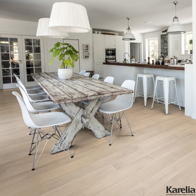 Паркетная доска Karelia Дуб Story 138 Sandy White 1-полосная матовый лак 2G с фаской толщина 14 мм 1.23 м2