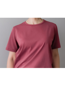 Футболка прямого кроя  базовая (брусника)