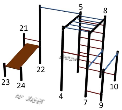 Спортивная площадка Workout W165
