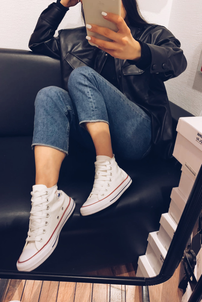 Белые высокие кеды Converse All Star