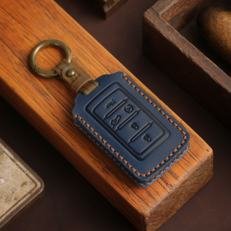 Синий чехол для ключа jeep grand cherokee с 2021 года (5 кнопок)