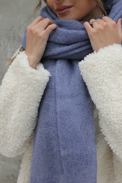 Вязаный шарф палантин фиолетовый Визио Италия