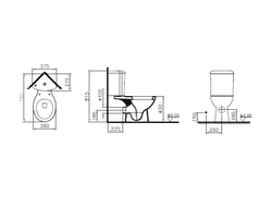 Угловой унитаз со стандартным сиденьем  VitrA Arkitekt, 9754B003-7200
