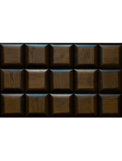 Стеновая панель из массива дуба "Квадратики шоколад"