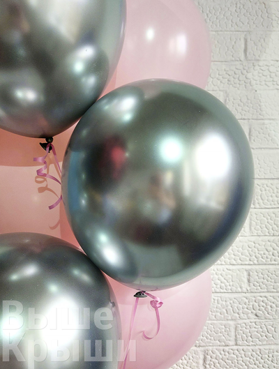 Воздушные шары для Гендер Пати розовый + серебро