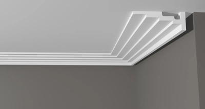 Потолочный плинтус DECOR-DIZAYN DD514, из дюрополимера, под покраску, ударопрочный, 2 метра